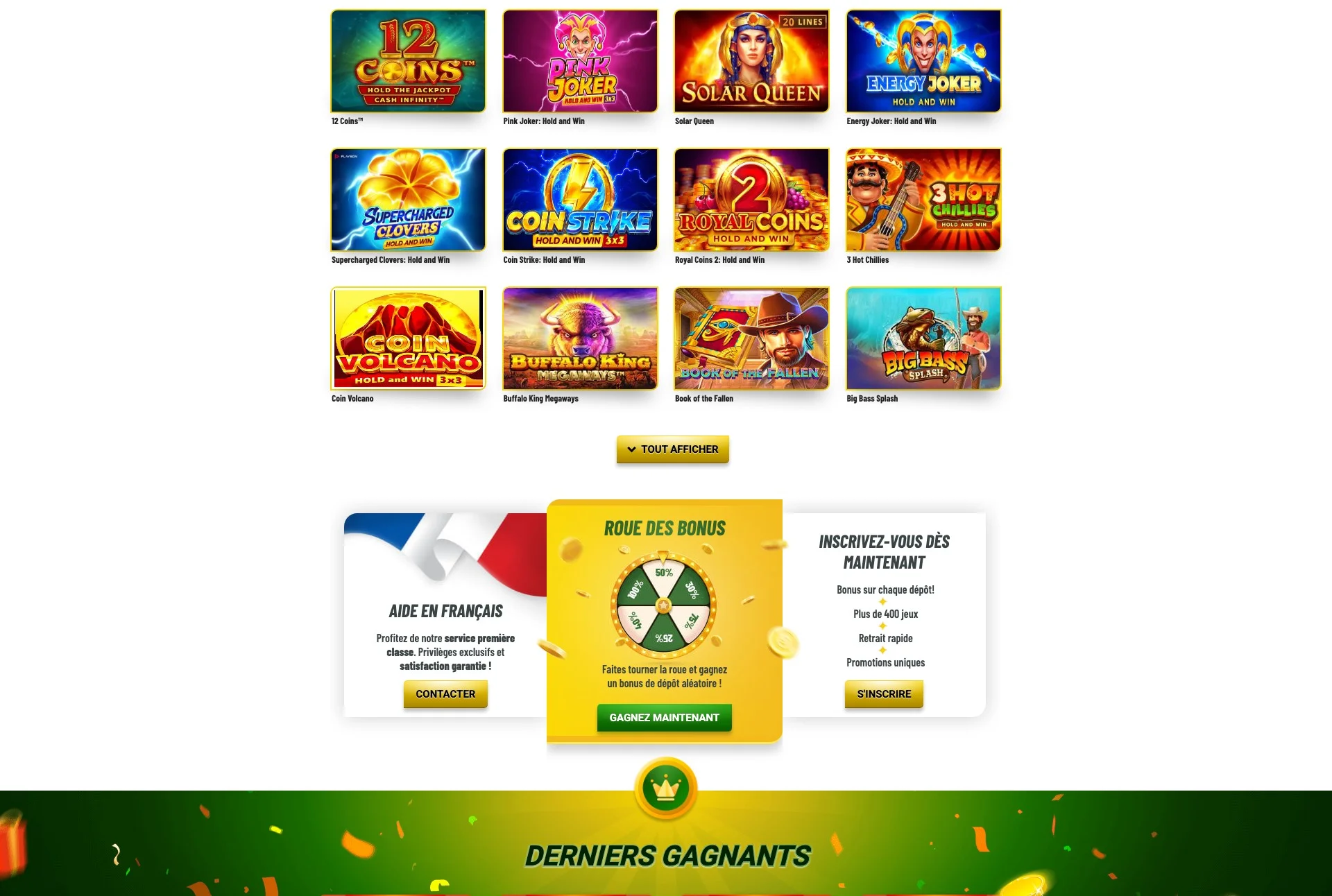 les jeux sur MaChance Casino