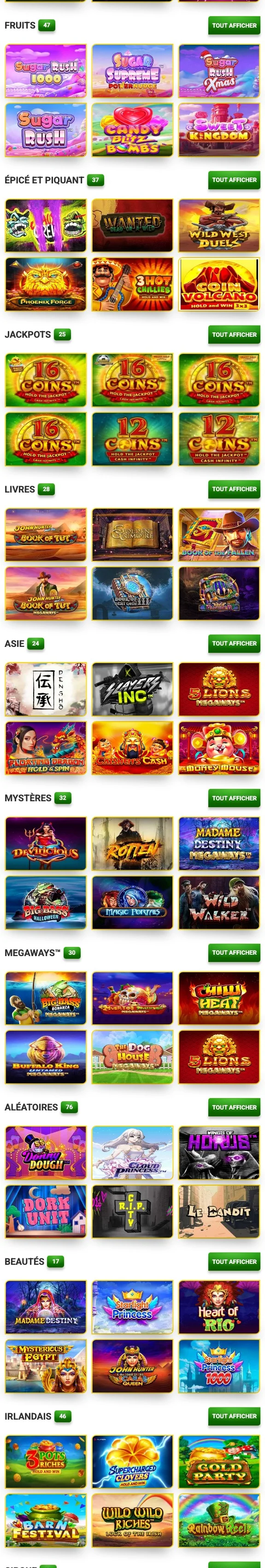 les jeux du casino MaChance Casino