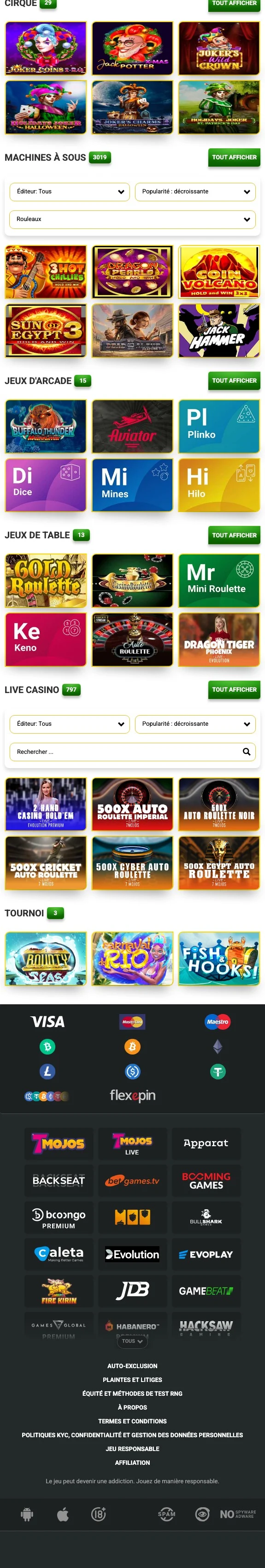 les bonus sur MaChance Casino